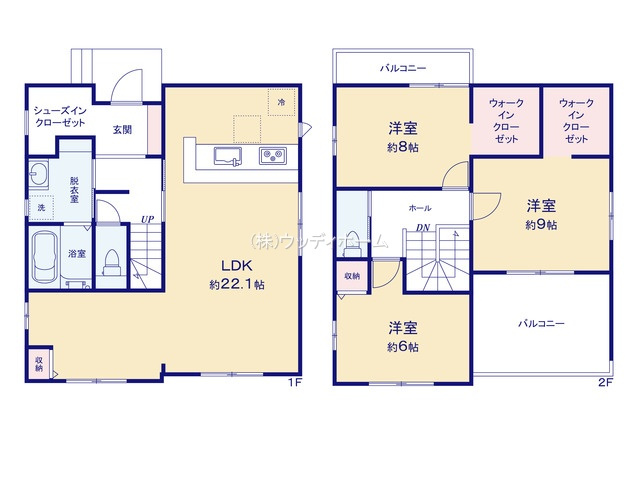 越谷市千間台西28期　新築一戸建ての間取り