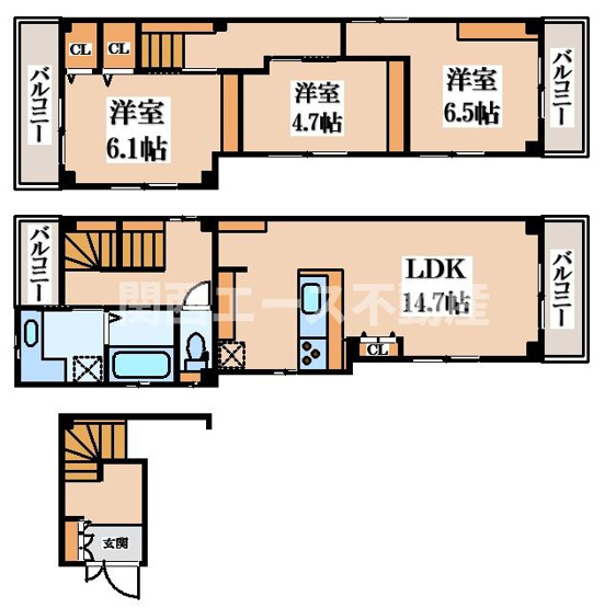 【間取り】 | 玉串元町１丁目貸家