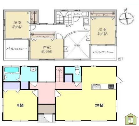 春日部市東中野　中古一戸建ての間取り