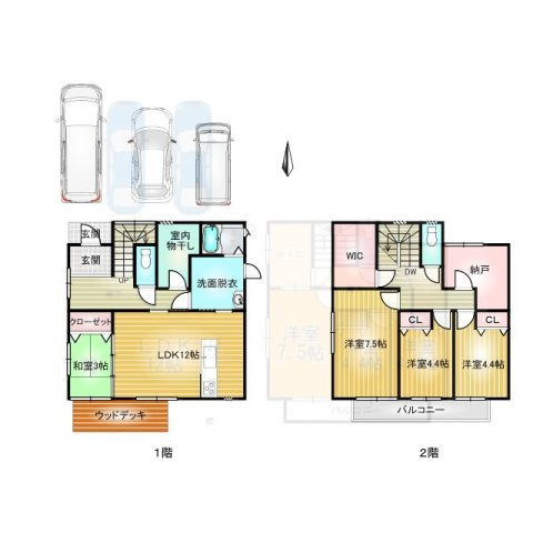 「木の香りが広がる家」南国市上野田　中古一戸建ての間取り|■建物価格2,680万円■4LDK