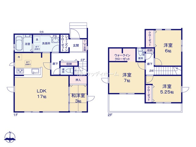 春日部市下蛭田4期　新築一戸建ての間取り