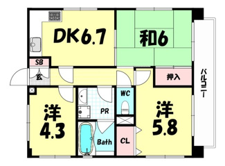 【間取り】 | セントラルハイツ三宮東