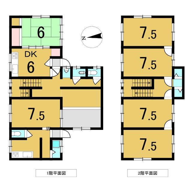 日高町鶴岡　中古戸建　6DKの間取り