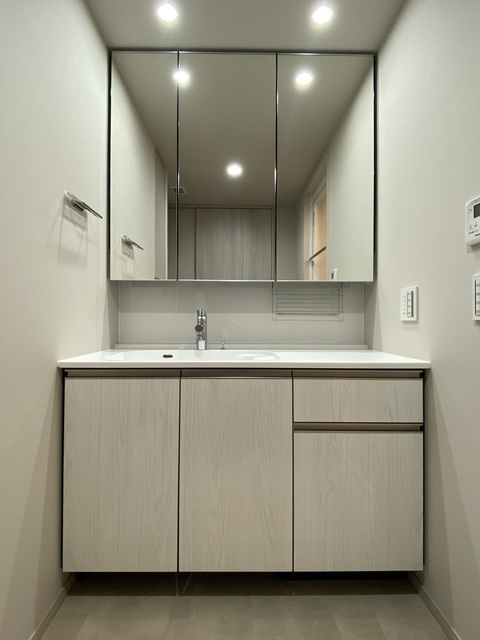 ザ・パークハウス大宮吉敷町翠邸の洗面所|嬉しい独立洗面台です！