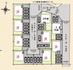 【新築戸建】　いわき市常磐西郷町第10　全10棟の区画図|区画図です。ご参照ください。