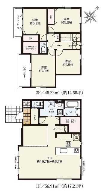 鶴ヶ島市上新田新築戸建の間取り