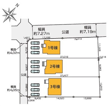 鶴ヶ島市上新田新築戸建の区画図