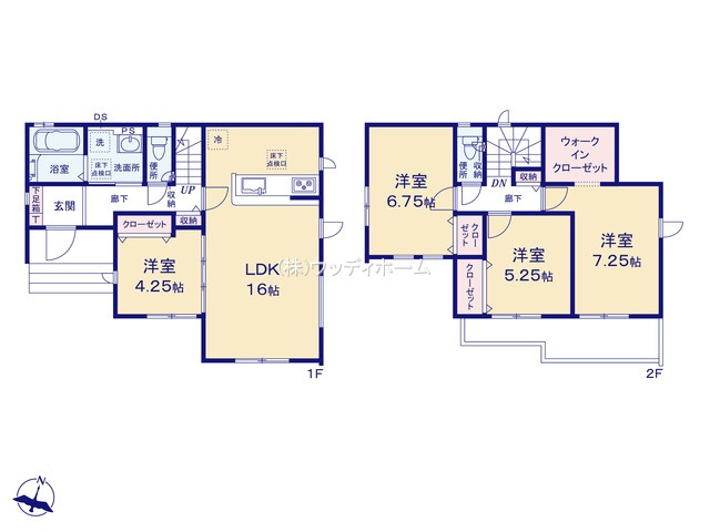 越谷市弥十郎12期　新築一戸建ての間取り