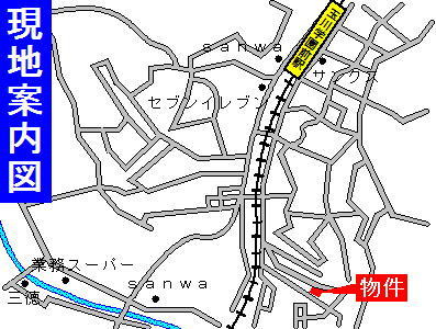 メゾン オークの地図|閑静な住宅地です。