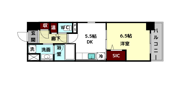 生駒市西松ケ丘の賃貸マンションの間取り