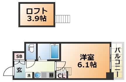 エステムコート神戸県庁前Ⅲフィエルテの間取り