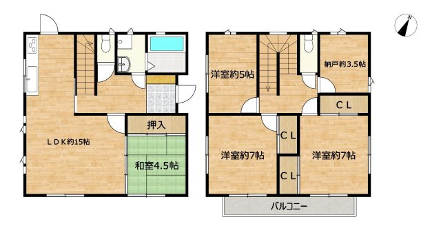 【間取り】 | 糟屋郡宇美町四王寺坂３丁目 　中古一戸建☆仲介手数料無料☆