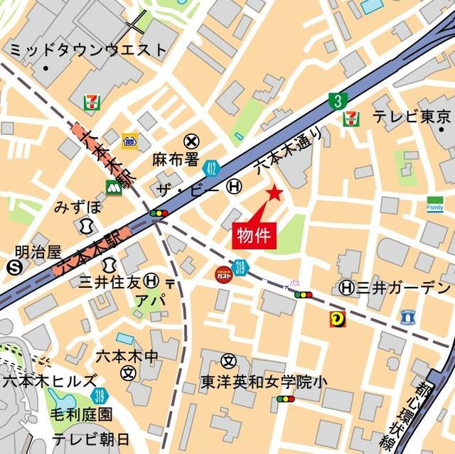 オーキッドレジデンス六本木の地図
