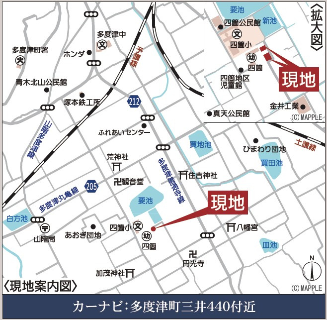 仲多度郡多度津町大字三井の新築一戸建の地図