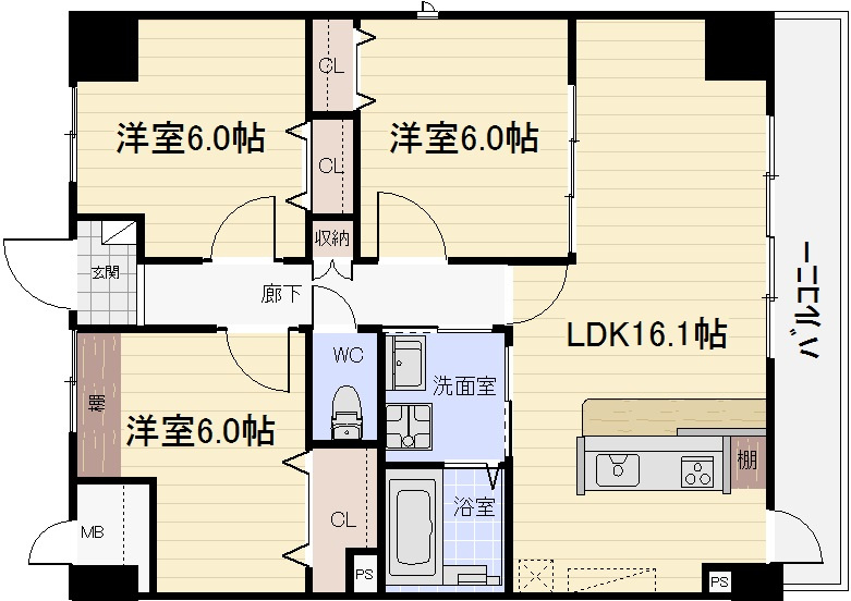 ノーブル徳川の間取り