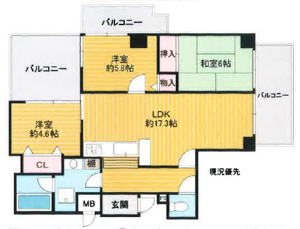 グランドムール富雄の間取り