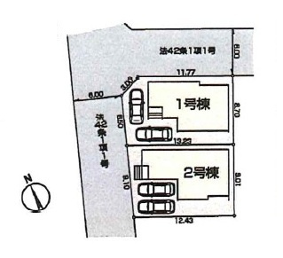 坂戸市泉町新築戸建の区画図