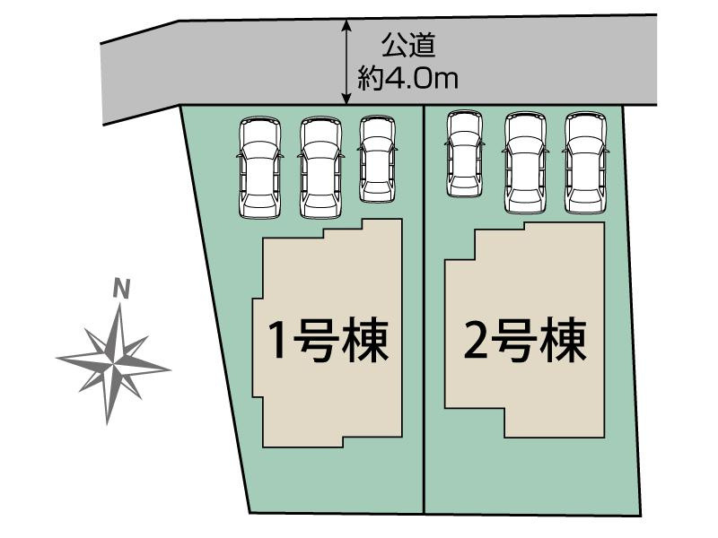 ブルーミングガーデン／合志市須屋17期／1号棟の区画図