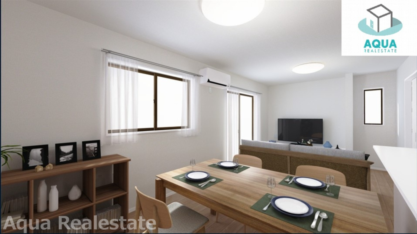 坂出市元町２丁目の新築一戸建の外観|リビングでのひとときが、心に残る物語。温もりと笑顔が溢れ、家族の絆が育まれる場所。感動の毎日を共に。