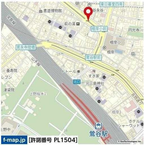 マーベラス鶯谷の地図