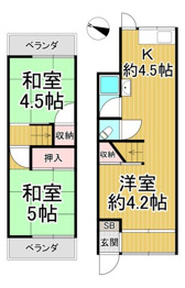 伊丹市南野貸テラスの間取り