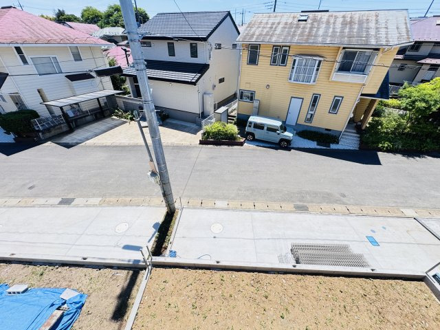 柏市大室新築戸建の展望|バルコニーより道路側眺望・南道路で日当たり良好♪
