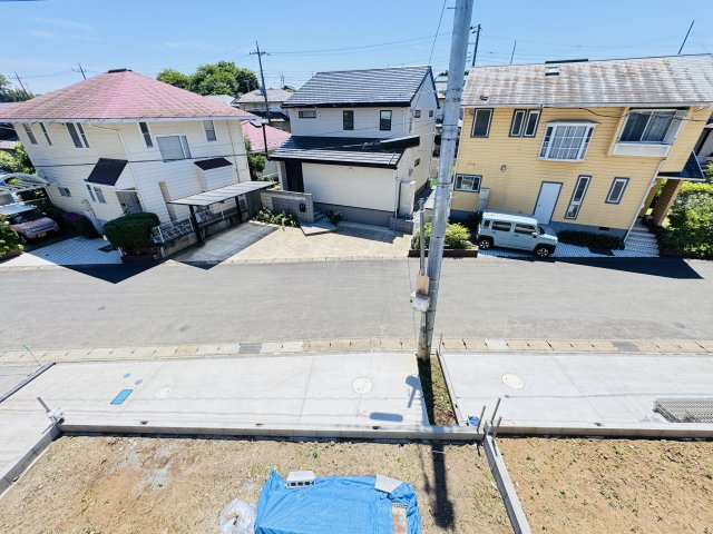 柏市大室新築戸建の展望|バルコニーより道路側眺望・南道路で日当たり良好♪