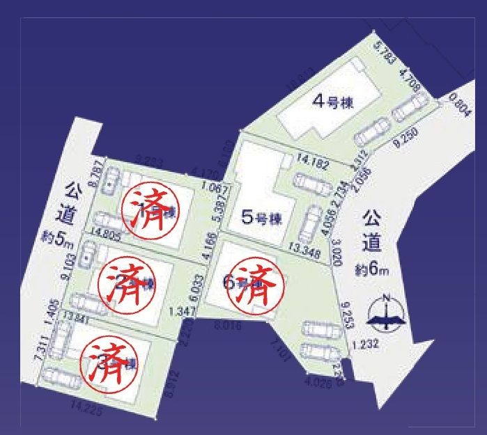 松戸市東平賀新築戸建（第３東平賀）の区画図|区画配置図