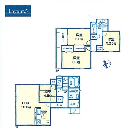 松戸市東平賀新築戸建（第３東平賀）の間取り|5号棟・4LDK