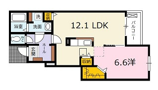 広島市安佐北区亀山１丁目のアパートの間取り