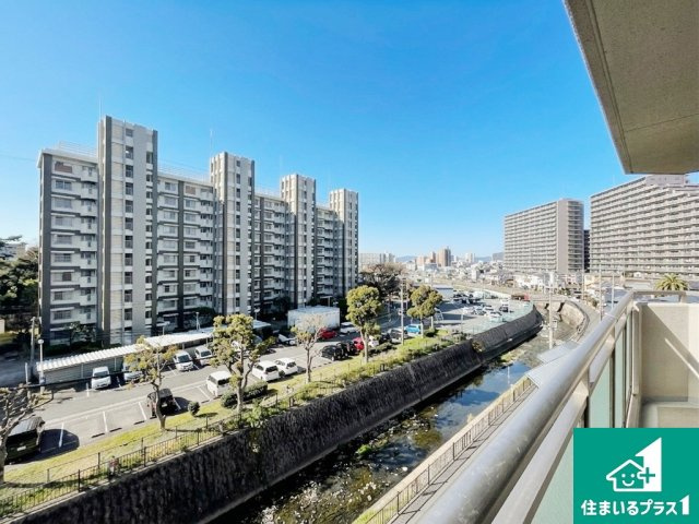 ヴィルメゾン上野芝の展望|前面に棟がなくリバーサイドで開放的です♪【現地写真】