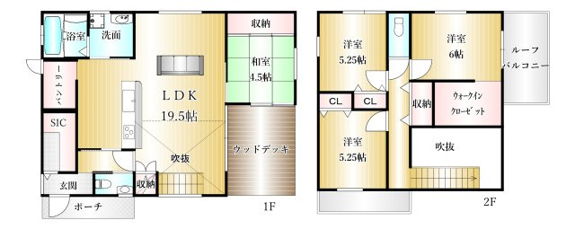 八女郡広川町大字久泉の中古一戸建の間取り