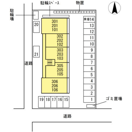セジュールＡｓａｍｉ305の区画図