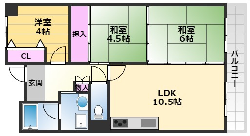 【間取り】 | プリムローズ岸和田