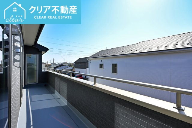 【バルコニー】 | 館林第1広内町　リーブルガーデン | 広々としたスカイバルコニーは洗濯もたっぷり干せてよく乾きます！