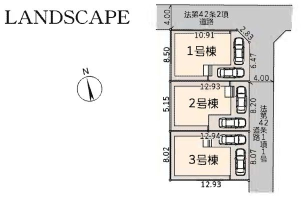 厚木市林２丁目新築戸建て　1号棟の区画図|区画図「厚木市林2丁目新築戸建て」