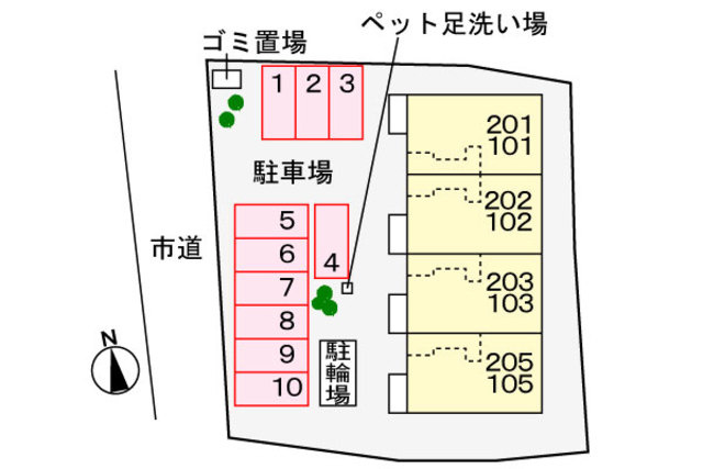 フェリーチェの駐車場