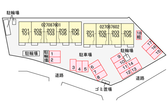 フォレリヴィエール1の駐車場