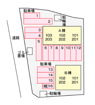 【区画図】 | パークヴュー高瀬Ａ | パークビュー高瀬A棟　201号室　2019/10/26撮影
