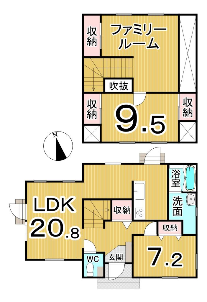 中古住宅　帯広市清流東3丁目の間取り