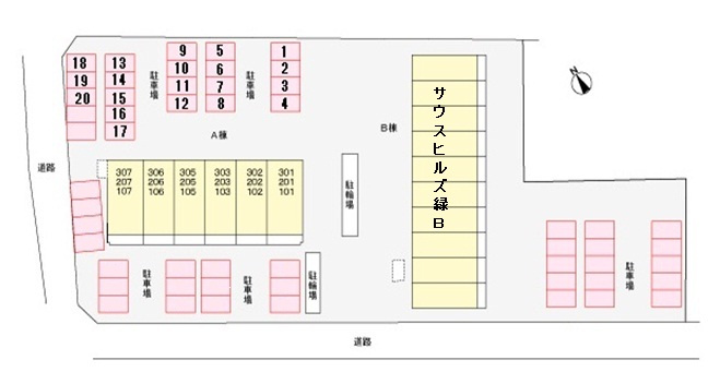 サウスヒルズ緑Bの区画図
