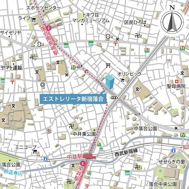 エストレリータ新宿落合の地図