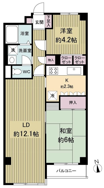 小金井市貫井北町１丁目の賃貸マンションの間取り