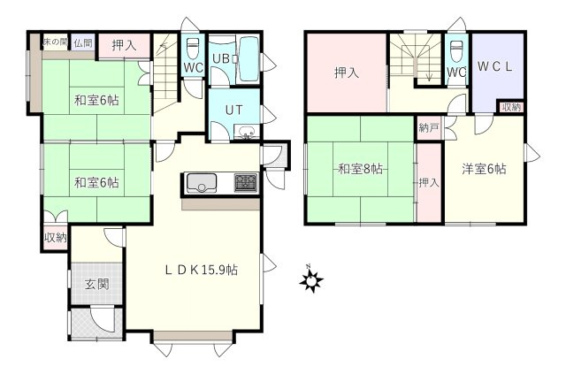 日吉町4丁目中古住宅の間取り