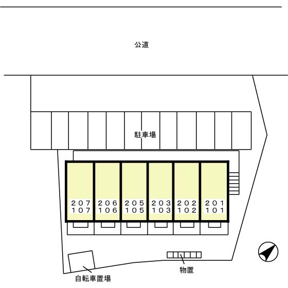 カーサ八橋　　　刈谷市近郊の賃貸はクラスホームの区画図