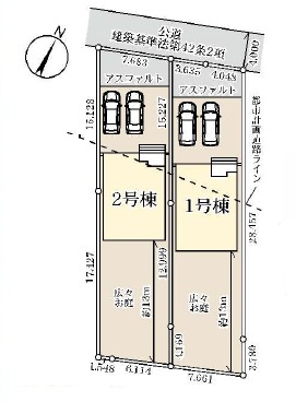 白岡市白岡8期 全2棟の区画図
