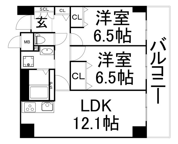 【間取り】 | レジディア西天満