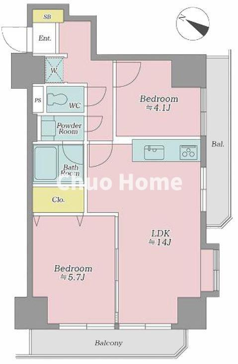 ライオンズマンション鶯谷第3の間取り|7階部分・南東×南西・角部屋住戸につきまして日当り・通風・眺望良好。新規リノベーションマンション。
