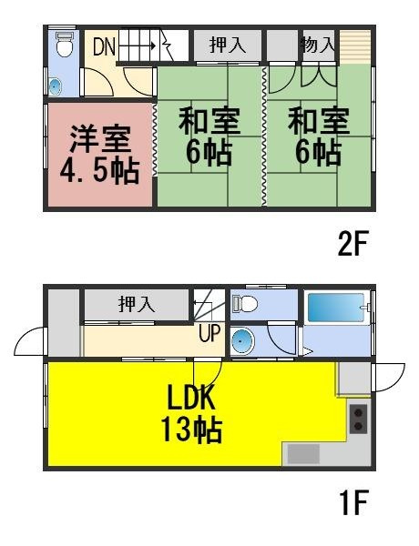 ６６６１６　岐阜市元住町中古戸建ての間取り
