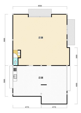 事業用）室岡店舗の間取り